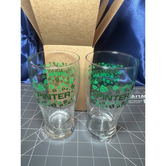 Pinter Other - Set of 2! Pinter 'Shadow & Cream' Pint Glasses 16 oz. New In Box
